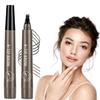 2025 Upgraded Magic Eyebrow Pencil - 3D Waterproof, Sweatproof & Long-Lasting All Day 4-Tip Microblading Brow Pen for Vivid & Hair-Like Brows Contouring & Precise Magic with 4 Fork (Gray Brown) view 1