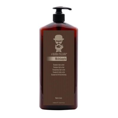 Barba Italiana Michelangelo Trivalent Shampoo for Men (1000ml/33.81flOz) - Triple Action Formula