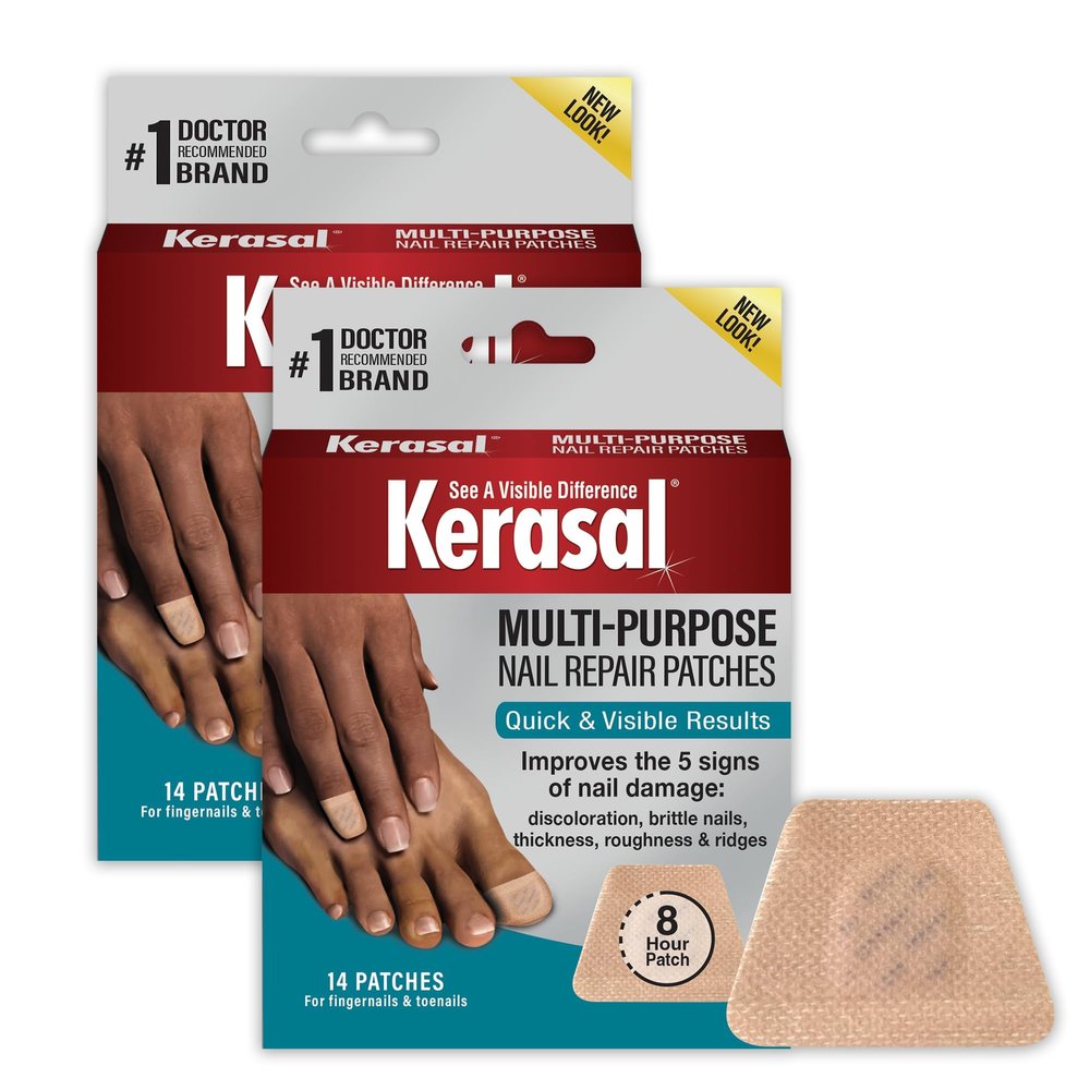 Kerasal Multi-Purpose Nail Repair Patches - 14 Count Twin Pack - Kerasal Nail Repair for Damage, 8-Hour Treatment Restores Healthy Appearance (Packaging May Vary)