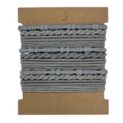 Elm City Direct 12pcs Hair Tie Bracelets, Boho Hair Ties for Women, Elastic Hair Bands for Ponytails (Gray)