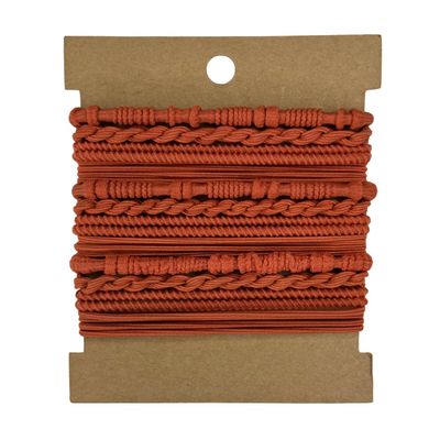 12pcs Boho Elastic Hair Bands - Women's Orange Ponytail Ties
