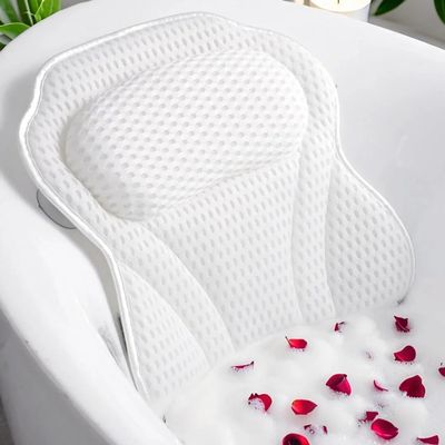 Bath Pillow Luxury Bathtub Pillow, 4D Bath Tub Pillows for Head, Neck and Back Support, Tub Pillow for Bathtub with 6 Non-Slip Suction Cups, Relaxing Bath Accessories Spa Gifts