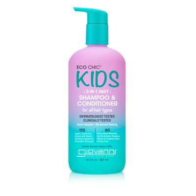 Eco Chic KIDs 2 In 1 Shampoo & Conditioner - Kids Shampoo And Conditioner, Kids 2 In 1 Shampoo And Conditioner, For All Hair Types, Salon Quality, Gentle Formula, Vegan - 16.4 Fl Oz