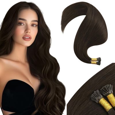 Moresoo 22 Inch Dark Brown Micro Loop Hair Extensions Human Hair Bundle Itip Human Hair Extensions Ash Brown