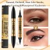 3D Four-Tip Eyebrow Pen & Eyeliner Duo - Waterproof, Long-Lasting, Smudge-Proof, Easy to Use for Perfect Brows and Defined Eyes - Dark Brown Eyebrow Pencil & Black Eyeliner view 4