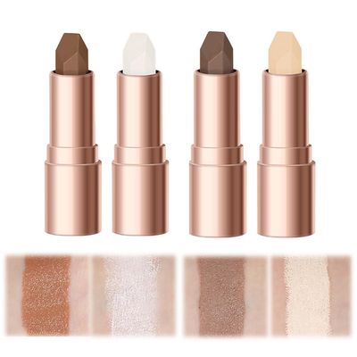 No Limits Cream Bronzer Stick, 2024 Upgrade 2 In 1 Double Ends Matte Contour Stick, Natural Matte Cream Bronzer and Contour Stick Lasting Creamy Sculpting Double Headed Makeup Contour Stick (01+02)