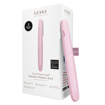 GESKE Precision Trimmer | 4 in 1 | Painless, Hygienic Hair Remover | Precise Hair Trimmer Tool | Face & Body | Men & Women | Grooming Device | Hypoallergenic, Easy-to-exchange Blades | All Skin Types