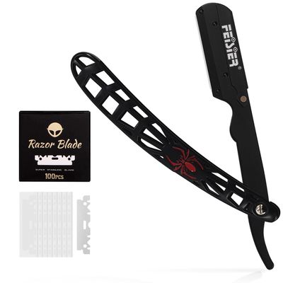 FEISIER Straight Razors for Men, Professional Straight Single Edge Razor Kit, Stainless Steel Barber Razor with 100 Replacment Blades,Premium Barber Razor for Men's Shaving Salon