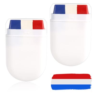 2pcs Patriotic 4th of July Face Paint, Red White & Blue USA American Flag Face Paint Stick Softball Baseball Face Paint Sports Events & Independence Day Stuff for Athletes Men Women Kids