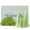 Rena Chris Facial Cupping Set & Gua Sha Facial Tool - Silicone Cupping Set & Jade Gua Sha Stone - Face Cupping Therapy Set for Natural Skin Care, Puffiness, Lip Plumping(Green) view 1