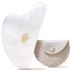 Rena Chris Gua Sha Facial Tools, Ergonomic White Jade Stone Guasha Tool for Face Massage, Manual Facial Massager Tool for Jawline Sculpting and Puffiness Reduction with Silicone Case (White) view 1