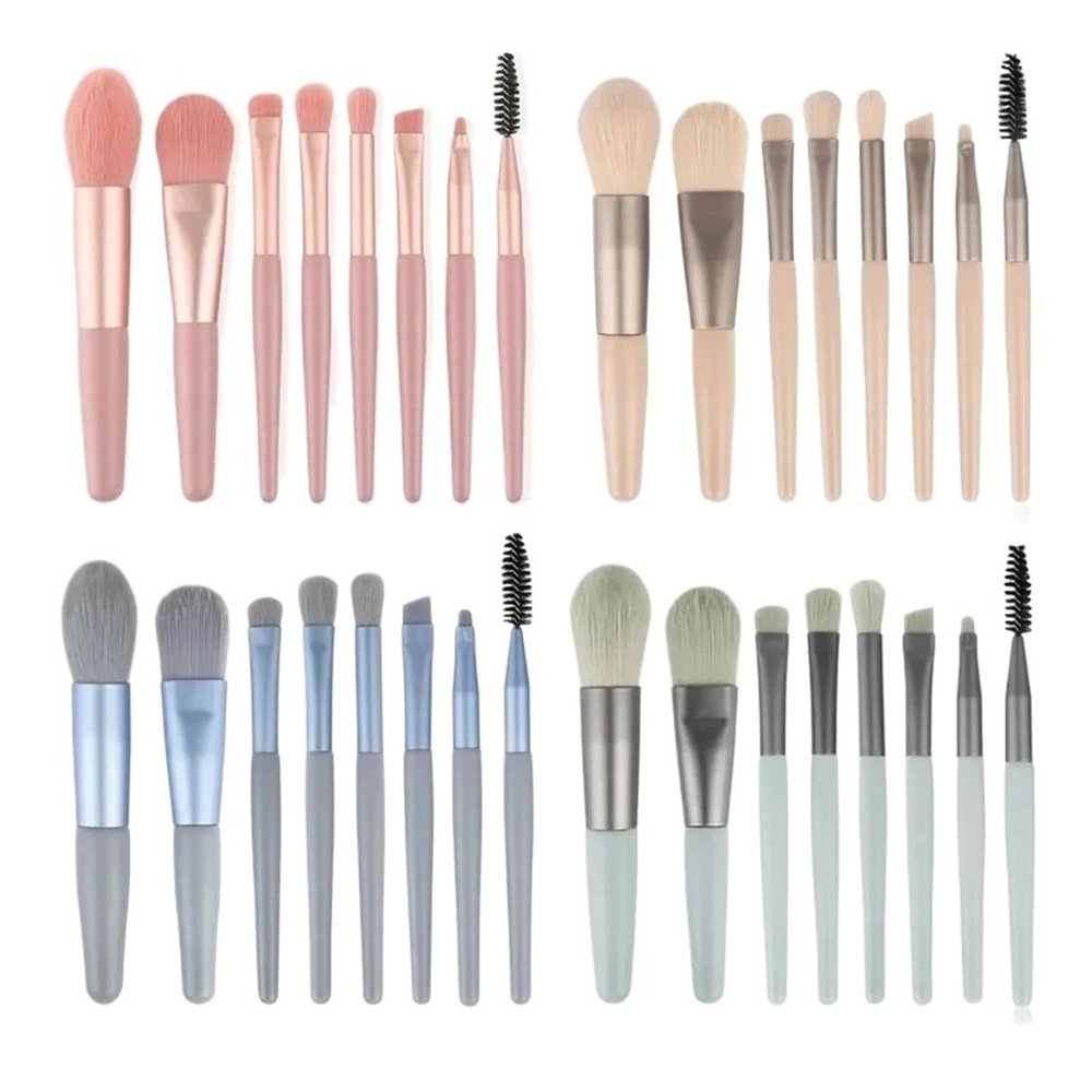 SBTRKT 8Pcs Professional Makeup Brushes Set Cosmetic Powder Eye Shadow Foundation Blush Blending Concealer Beauty Make Up Tool Brushes (Color : Green)