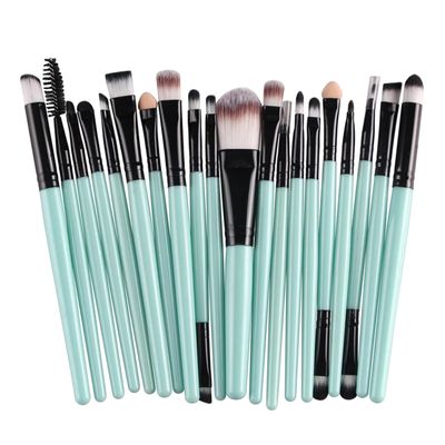 SBTRKT 20Pcs Makeup Brush Set Beauty Makeup Concealer Brush Blush Loose Powder Brush Highlighter Foundation Eye Shadow Brush Tools (Color : Green Black)