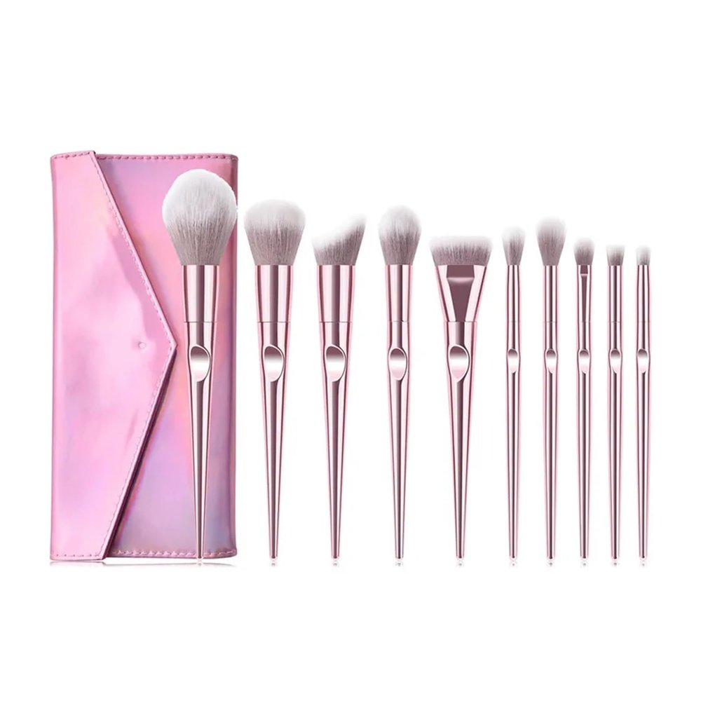 10pcs Rose Gold Makeup Brushes Set For Eye Shadow Face Foundation Brush Cosmetic Tools Women Pro Makeup Brush Set (Color : 10PCS Brush With Bag)