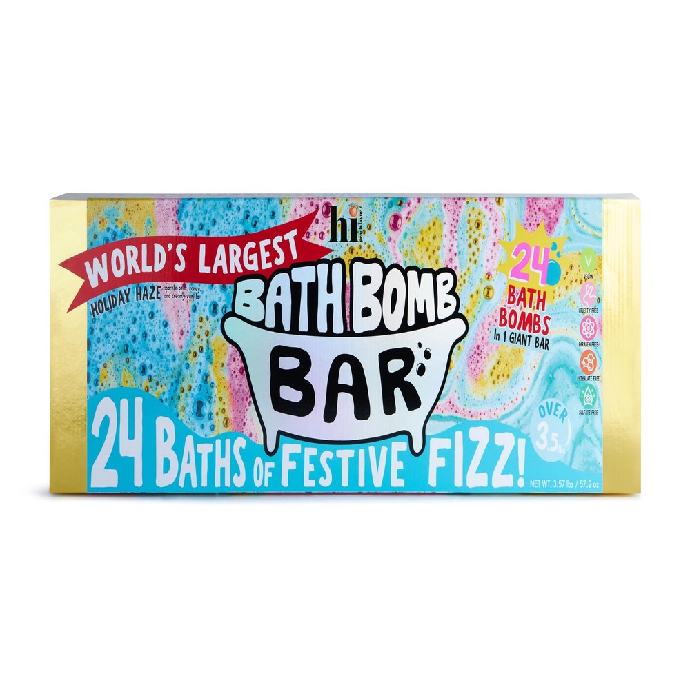 Hi Peach Layne World's Largest Bath Bomb Bar, 3.57 lb, Blue, Yellow, Pink