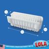 LOLA Classic Hand & Nail Brush, 2 Sided - 3 Pack, Soft & Stiff, Long-Lasting, Comfortable No-Slip Grip, Cleans Hands & Fingernails, White view 2