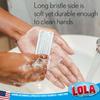 LOLA Classic Hand & Nail Brush, 2 Sided - 3 Pack, Soft & Stiff, Long-Lasting, Comfortable No-Slip Grip, Cleans Hands & Fingernails, White view 4