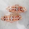 NinthAvenue Basics Small pair of antique silver or rose gold crystal hair clip clamp (Crystal option: With crystals, Primary color: Rose gold/copper) view 2