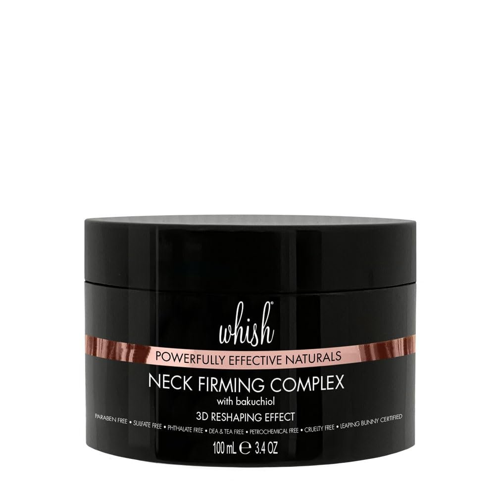 Whish Neck Firming Cream with Bakuchiol - 3D Reshaping Effect for Neck, Jawline & Chin - 3.4oz