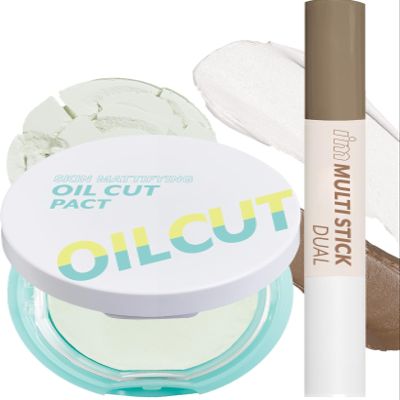 I'm Meme Compact - Oil Cut Pact, 0.34 Oz + I'm Multi Stick Dual 002 Cool Contouring Bundle