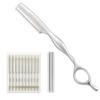 FEISIER Stainless Steel Hair Thinning Styling Razors for Cutting Hair, Texturizing Cutting Razor for Salon and Home,10 PCS Sharp Blades Included view 1