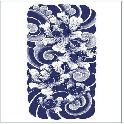 2 Pcs Juice Temporary Tattoo Sticker Herbal Semi-Permanent Waterproof Non-Reflective Simulation Tattoo Cherry Blossom Wave