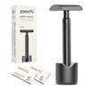 ZOMCHI Double Edge Safety Razor with Razor Stand, [New Version 2.0 ] Mens Metal Razor with 10 Safety Razor Blades for Men & Women - Matte Black view 1