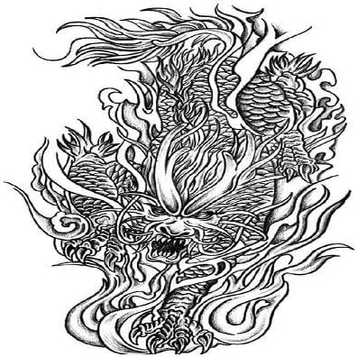 FYRHLH 2 Pcs Full Arm Herbal Juice Temporary Tattoo Sticker Chest Large Dragon Tattoo Sticker Waterproof Long-Lasting Non-Reflective, 19x33cm