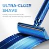 ZOMCHI Double Edge Safety Razor for Men with Stand, [New Version 2.0 ] Reusable Metal Razor with 10 Double Edge Blades, Single Blade Razors for Men & Women  Noble Blue view 4