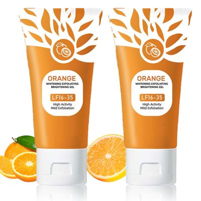 2PC Sheghy Orange Exfoliante Gel Scrub,Skin Care Scrub Peeling Gel for Face and Body,Deep Cleansing Moisturizing Facial Exfoliator gel,Orange Gentle Exfoliating for Pore Cleansing and Tightening