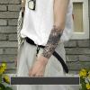 FYRHLH 4 Pcs Juice Herbal Japanese Temporary Tattoo Sticker Waterproof Long-Lasting Flower Arm Simulation Tattoo, 17x24cm view 4