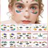 10 Sheets Pride Day Face Sticker Set -Rainbow Face Tattoo Stickers for Adult Kids Eye Body Face Tattoo Sticker Holiday Festival Party Supplies view 1