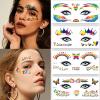 10 Sheets Pride Day Face Sticker Set -Rainbow Face Tattoo Stickers for Adult Kids Eye Body Face Tattoo Sticker Holiday Festival Party Supplies view 2