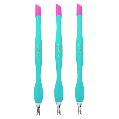 IVON 3pcs Cuticle Trimmer Pusher, Rubber Tip Soft on Nail Bed