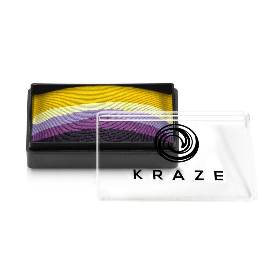 Kraze FX Dome Stroke - Viola by Linnea (25 gm), Professional 1-Stroke Split Cake, Hypoallergenic, Non-Toxic, Water Activated Face & Body Painting Makeup Supplies for Kids Safe Adults