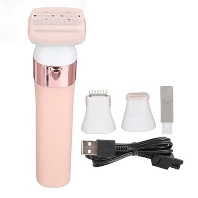 Dioche Electric Bikini Trimmer for Women Electric Hair Trimmer 3 in 1 Hair Removal USB Rechargeable LCD Clippers with Double Float Foils for Home Use
