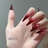 Handmade Wearing Armor with Ice Permeating Cherry Color Gradient Relief, Small Snake Detachable False Nails (Size : L) view 2
