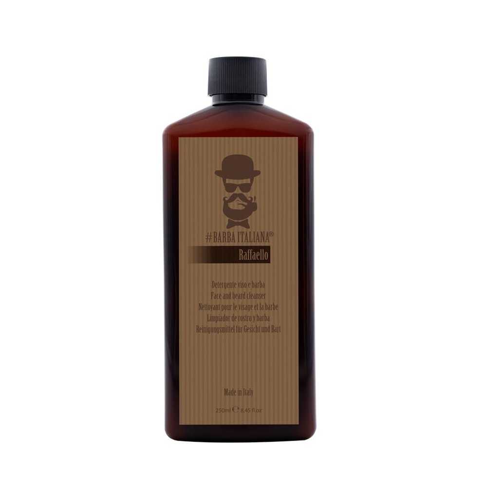 Barba Italiana Raffaello Face and Beard Cleanser for Men 250ml/8.45flOz - Gentle Purifying Formula