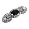 1928 Jewelry Pink Rose Decal Round Stone Floral 3.55 Inch Hair Barrette Clip For Women, (1 Pcs) view 1