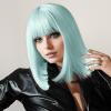 SUKRI Green Bob Wig With Bangs Short Mint Green Bob Wigs for Women Straight Bangs Wig 12Inch Heat Resistant Synthetic Hair Natural Looking For Daily Party Use view 1