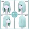 SUKRI Green Bob Wig With Bangs Short Mint Green Bob Wigs for Women Straight Bangs Wig 12Inch Heat Resistant Synthetic Hair Natural Looking For Daily Party Use view 2