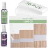 BLITZWAX 120pcs Wooden Waxing Sticks Kit for Hard Wax Hair Removal, Eyebrow Large and Small Applicators for Face, Body, and Lip, with 30 Wax Papers and Oils, Ideal for Womens At-Home Waxing view 1