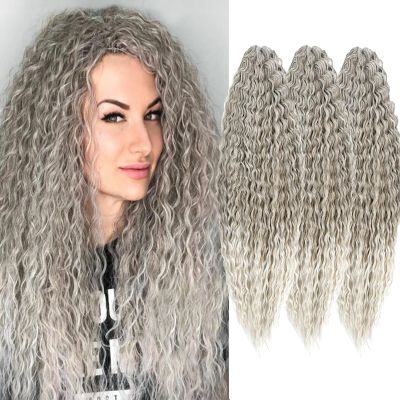Ocean Wave Deep Wave Curly Braiding Hair Extensions 3 Packs (T18/56C, 30 Inches)