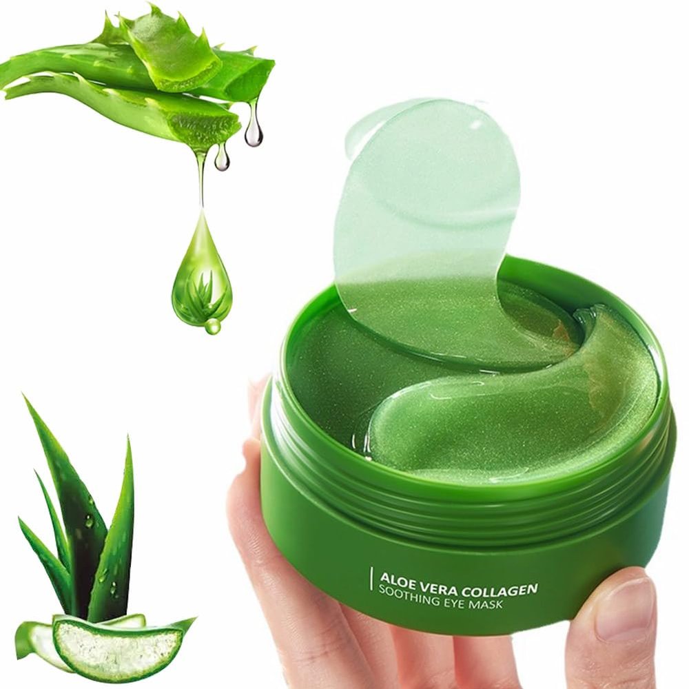 Chpbolly 60 PCS Aloe Vera Under Eye Patches Under Eye Masks Eliminate Dark Circles Minimize Fine Lines Pure Natural Extracts Improve And Firm Eye Skin Hydrating Eye Mask Skincare