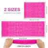 Patelai 2 Pcs African Net Bath Sponge African Exfoliating Long Body Scrubber Tight Weave Beauty Skin Smoother Tower Bath Cloth Porous Stretches Back Washcloths for Daily Use Stocking Stuffer (Pink) view 2