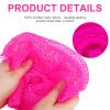 Patelai 2 Pcs African Net Bath Sponge African Exfoliating Long Body Scrubber Tight Weave Beauty Skin Smoother Tower Bath Cloth Porous Stretches Back Washcloths for Daily Use Stocking Stuffer (Pink) view 3