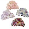 7 * 4cm lovely flowers acetic acid ponytail grab clip Hairpin tray hairpin female shark clip hair accessories (Color : 4Purple, Size : Covered buckle) view 2