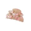 7 * 4cm lovely flowers acetic acid ponytail grab clip Hairpin tray hairpin female shark clip hair accessories (Color : 4Purple, Size : Covered buckle) view 4