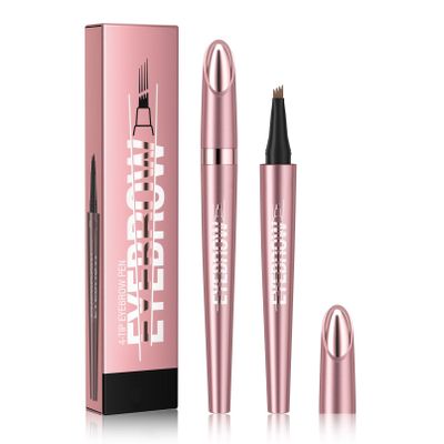 2024 New Magic Eyebrow Pencil - 3D Waterproof Microblading Eyebrow Pencil Contouring Pen for Perfect Eyebrow Color. Natural Fine Stroke Microblading Eyebrow Pencil with 4 Precise (B03- Gray)