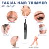 Electric Eyebrow Trimmer for Women, Nose Hair Painless Razor Removal for Men, Mini Epilator for Bikini, Remover for Face, Eye Brow, Nose Hair, Ear Hair, Chin, Peach Fuzz, Lips, Arms, Body (Black) view 2